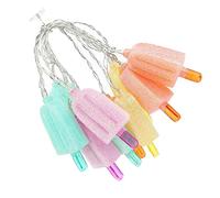TOPBATHY LED Ice Cream String Lights Plastic 10led Battery Operated | Indoor Boy Girl Bedroom Decor, Ip44 Waterproof Design, Safe Lighting for Adults and Boy Girl Random Color