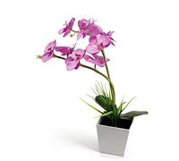 TOPBATHY Led Lights Orchid Artificial Plant 9 Bulbs Battery Operated Romantic Led Arrangement for Home Decor Bedroom Boys and Girls' Room