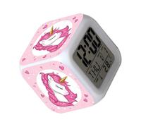 TOPBATHY Led Pattern Alarm Clock Color Table Clock for Bedroom Home Mute Function Simple Design Unique Patterns Family Friends