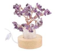 TOPBATHY Light Bed Light Sunset Lamp Bedside Lamp Bed Room Decor Night Money Tree Figurine Amethyst Tree Adorn Wooden