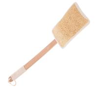TOPBATHY Loofah Back Brush Back Scrubber Brush Long Wooden Handle Beige Remove Dirt Relaxing Massage Shower Use