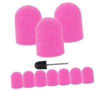 TOPBATHY Manicure Sanding Caps 10pcs 120 Grit Purple Nail Art Polishing Caps with Grinding Head for Professional Nail Drill and Cuticle Removal and Dead Skin Removal