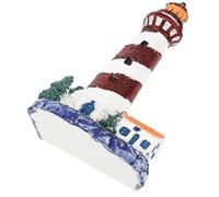 TOPBATHY Mediterranean Style Small Lighthouse Fish Tank Ornament Nautical Desktop Decor for Aquarium Safe Resin Material Coastal Beacon Garden and Office Decoration Red Painted Model