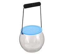 TOPBATHY Micro Landscape Feeding Box Fish Bucket with Lid Air Planter Bulb Glass Small Fish Tank Goldfish Bowl with Lid Bucket and Handle Transparent Plastic