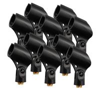 TOPBATHY Microphone Clip Holder Made of Sturdy Pe and Abs with Female Adapter 10pcs Black for Handheld Microphones Suitable for Audio Recording and Podcasting