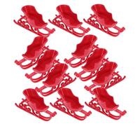 TOPBATHY Mini Christmas Ornaments 12pcs Plastic Santa Sleigh Car Models Sleigh Indoor Decoration Xmas Tree Ornaments