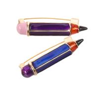 TOPBATHY Mini Enamel Pencil Lapel Pin Alloy Material with Bright Enamel 2pcs Easy and Safe Attachment for Teachers and Students for Back to School and Classroom Celebrations
