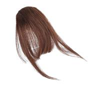 TOPBATHY Natural Light Brown Fake Bang Hair Wig Patch with Invisible Clip High Temperature Resistant Hairpiece for Women Smooth Touch Realistic Air Bangs Extension for Daily Use