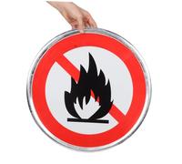 TOPBATHY No Open Burning Sign Aluminum Fire Safety Warning Plaque for Forests Outdoor Camping Weatherproof Lightweight Pre Drilled Fire Prevention Security Sign for Parks and Private
