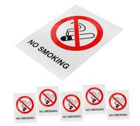 TOPBATHY No Smoking Sticker 6pcs Pvc Self-adhesive Warning Labels for Indoor Outdoor Use on Walls, Tables, Vehicles - Fire Safety No Smoking Signs for Homes and Shops