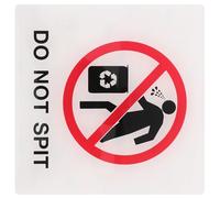 TOPBATHY No Spitting Sign Sticker Waterproof Caution Notice for Office Store and Public Spaces 15x15cm Environmental Security Warning Label