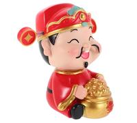 TOPBATHY Nodding Money God Statue Durable Figurine for Desktop Car Office Decor Compact Wealth Adornment for Happiness Easy to Clean Maintain