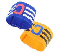 TOPBATHY Nylon Football Captain Armband Small Comfortable Soft Soccer Team Band for Men and Women Blue Yellow Colorful Design