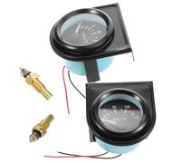 TOPBATHY Oil Style Universal Black 12v Car 2pcs Gauge Temperature Metal round Analog Pointer for Instrument Panel, Accurate Display and Rapid Response Automotive Suitable for Dashboard
