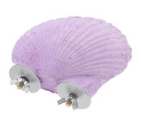 TOPBATHY Parrot Claw Grinding Stone Parrot Perch Wear-resistant Swing Pectolite Shell Shape Suitable for Standing and Exploring Pet Birds Random Color