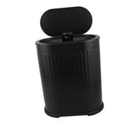 TOPBATHY Plastic Trash Can with Press Top Lid Narrow Waste Bin Basket for Bathroom Bedroom Living Room Toilet Space Saving Design Odor Controlling Touch Operation