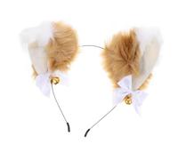 TOPBATHY Plush Fox and Cat Ears Hairband with Gold Bell, Folded Fox Ear Design, Soft Cosplay Headband for Boys and Girls and Adults, Party Hair Accessory for Costume and Anime Events