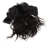 TOPBATHY Ponytail Bow Temperature in Hairpiece Clip Hair Curly Black High Fiber Adding Volume Fullness, Easy to Apply for Women and Weddings and Going Shopping