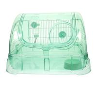 TOPBATHY Portable Household Hamster Cage with Acrylic Case and Sleeping Bed, Light Green Guinea Pig Supply to Balance and Coordination for Hamsters and Little Mice