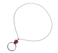 TOPBATHY Portable Magnifier Necklace Pendant Clear Lens Visual Aid for Reading Small Prints Prescriptions Sewing Seniors Red