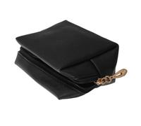 TOPBATHY Portable Makeup Bag Small Cosmetic Organizer with Zipper for Women Compact Black Travel Pouch for Lipstick Eyeshadow Skincare Space-Saving Toiletry Storage Container