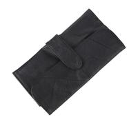 TOPBATHY Portable Makeup Brush Organizer Bag Black Cosmetic Brush Rolling Case Elegant Imitation Leather Pouch for Travel Work and Daily Beauty Storage