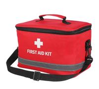 TOPBATHY Portable Red First Aid Bag with Cylinder Shape, Oxford Cloth Material, Easy to Close and Open, Convenient Storage, Lightweight Design