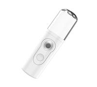 TOPBATHY Portable USB Rechargeable Facial Beauty Mist Sprayer Compact Nano Water Spray Humidifier for Skin Care Continuous Cooling Mist Transparent Tank Lightweight and Easy to Carry White