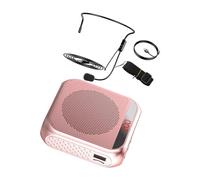 TOPBATHY Portable Voice Amplifier with LED Screen, Rose Gold Compact Wireless Microphone Speaker for Teachers and Tour Guides, Rechargeable Personal Pa System for Travel and Classroom Use