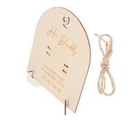TOPBATHY Pregnancy Test Wooden Plaque Stand Set of 2 15x17.5cm Base 10.3x13cm Announcement for Couples