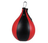 TOPBATHY Professional Hanging Punch Ball Boxing Training Speedball with Stable PU Material for Stress Relief and Reflex Exercise Black and Red Pear-shaped Design for Home Workout and Skill
