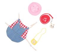 TOPBATHY Rabbit Outfit Lightweight Cotton Lattice Printed Bunny Clothes with Traction Rope Hat and Rabbit Hairpin Delicate Details Beautiful Bright Look Design Suitable for Outdoor