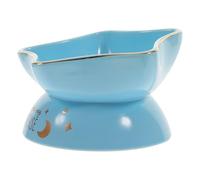 TOPBATHY Raised Cat Bowl Ceramic Cat Bowl Prevents Overthrow and Spill Easy to Clean Ceramic Slow Feeder and Kittens