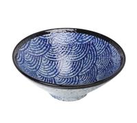 TOPBATHY Ramen for Noodle Soup and Rice Bowl Large with Sea Wave Pattern Ceramic Japanese Multi Functional Versatile Use Kitchen Essential in Home and Restaurant