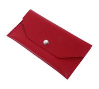 TOPBATHY Red PU Leather Cash Envelope Wallet Card Holder for Office Workers | Portable Design, Smooth Surface, Organises Budget Cash, Cards, Cheques and Receipts, Suitable for Fathers