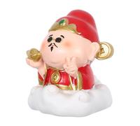 TOPBATHY Resin Feng Shui Cai Shen Figurine Handcarved God of Wealth Statue for Prosperity and Luck Office Home Decor Compact Wealth Symbol for Positive Energy