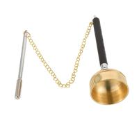 TOPBATHY Retractable Copper Temple Bell Buddhist Musical Instrument Vintage Percussion with Chain Loud Sound for Meditation and Prayer Practices