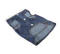 TOPBATHY Retro Jeans Style Pet Vest with White Knitted Hat for Dogs and Poodles, Size L, Easy to Put and Take, for Spring, Summer, and Autumn Wear