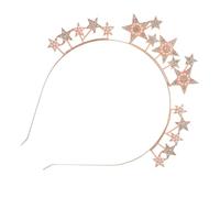 TOPBATHY Rhinestone Star Headband for Women Teens Fashionable Embellished Hair Accessory with Sparkling Five-pointed Stars Rose Gold Stylish Hairband for Parties and Daily Wear