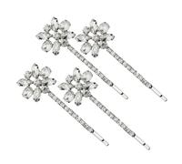 TOPBATHY Rhinestones Hairpins Rhinestone Wedding Hair Clip 2 Pairs 7Cm Flower Shape Silver Zinc Alloy Highlight Appearance Blend into Hairstyle for Women Girls Birthdays Taking Pictures