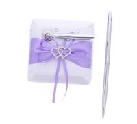TOPBATHY Romantic Heart Embellished Ballpoint Pen with Stand for Wedding Guest Book Signing Portable Elegant Reception Table Decor Easy Setup Guest Book Writing Pen for Wedding Celebration