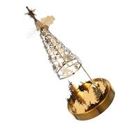 TOPBATHY Rotating Candle Holder with Tray Golden Metal Spinning Tealight Holder European Style Stable Base for Christmas Table Centerpiece Holiday Party Decoration