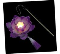 TOPBATHY Rustic Lotus Flower Solar Light Festive Chinese Lamp for Indoor Outdoor Decor