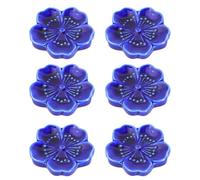 TOPBATHY Set of 6 Chopstick Holders Ceramic Dish Rack Dark Blue - Japanese Style for Chopsticks, Spoons and - Perfect for Table Decoration and Special Occasions