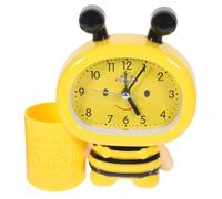 TOPBATHY Shaped Alarm Clock with Pen Holder Sound Activated Display Temperature Function Quiet Operation Suitable for Students Yellow