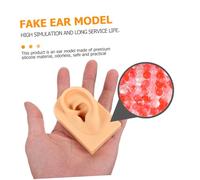 TOPBATHY Silicone Ear Model for Piercing Practice and Jewelry Display Realistic Artificial Human Ear Mold with Stand Lightweight Earring Display Tool for Training and Shop Window Use Right