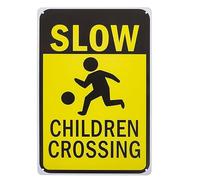 TOPBATHY Slow Children Crossing Sign for Street Traffic Control with Weather Resistant Iron Material, Reduces Traffic Incidents, for Community Streets to Protect Children and Drivers