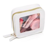TOPBATHY Small Clear Makeup Bag with Zipper Transparent Cosmetic Pouch for Travel Portable Lipstick Organizer with Spacious Interior Compact Makeup Storage for Women
