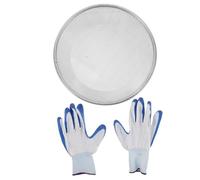 TOPBATHY Soil Sand Sifter Garden Sieve with Gloves Rock Garden Soil Sifting Pan for Compost Sand and Dirt Fits Bucket Efficient Mesh Screen for Indoor Plant and Outdoor Gardening