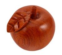 TOPBATHY Solid Wood Apple Sculpture Figurine Decorative Fruit Ornament for Home and Tabletop Rustic Harvest Style Teacher Appreciation Christmas Wood Fruit Statue